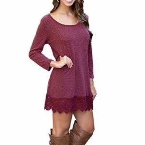 Miyang womens dress crochet hem size Small